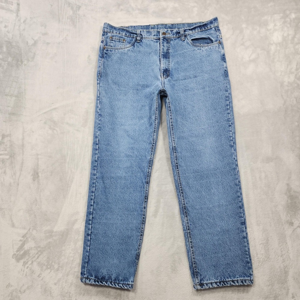 Cold Storage Jeans Mens 38x30* Blue Flannel Lined Relaxed Straight Leg Winter